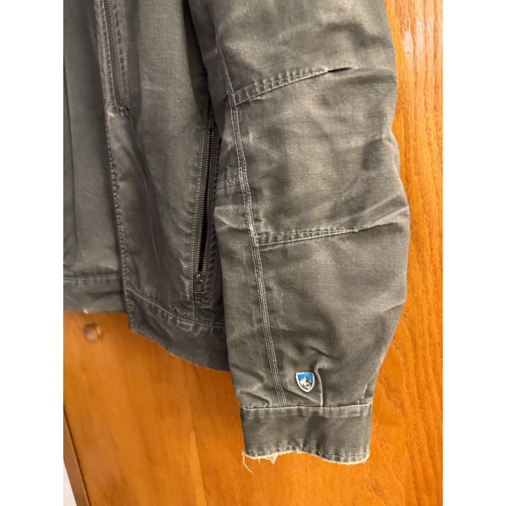 Kuhl Vintage Patina Dye Jacket Mens Size M Olive Green Rugged Gorpcore Workwear